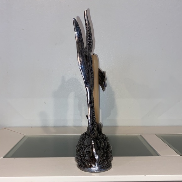 Vintage CARSON PEWTER CAT TAPERED CANDLESTICK HOLDER - Picture 8 of 10